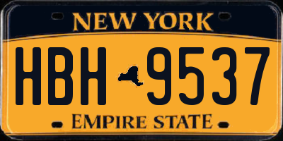 NY license plate HBH9537