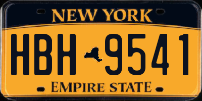 NY license plate HBH9541