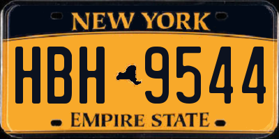NY license plate HBH9544