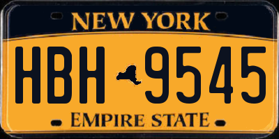 NY license plate HBH9545