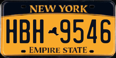 NY license plate HBH9546