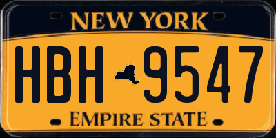 NY license plate HBH9547
