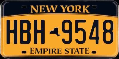 NY license plate HBH9548