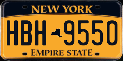 NY license plate HBH9550