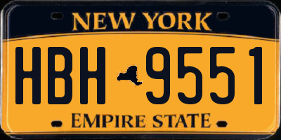NY license plate HBH9551