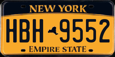 NY license plate HBH9552