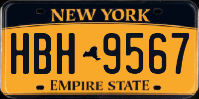 NY license plate HBH9567