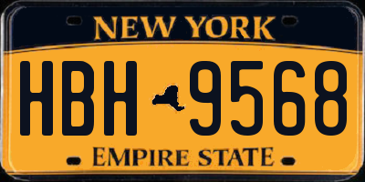 NY license plate HBH9568