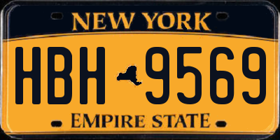 NY license plate HBH9569