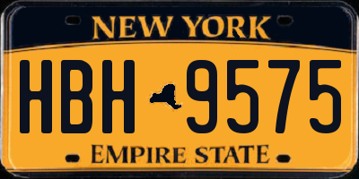 NY license plate HBH9575