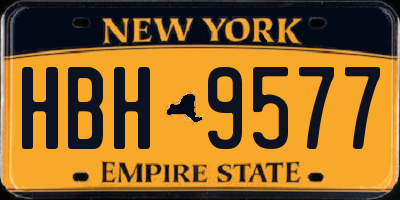 NY license plate HBH9577