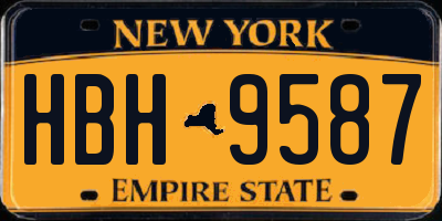NY license plate HBH9587