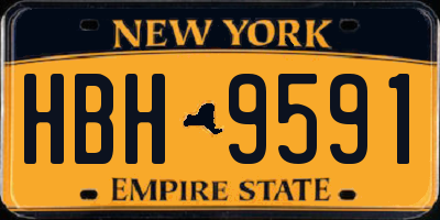 NY license plate HBH9591