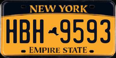 NY license plate HBH9593