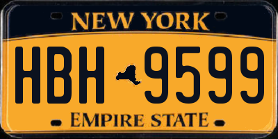NY license plate HBH9599