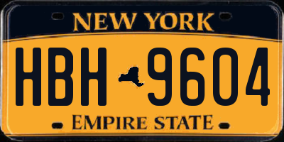 NY license plate HBH9604