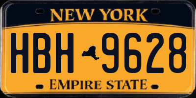 NY license plate HBH9628