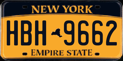NY license plate HBH9662