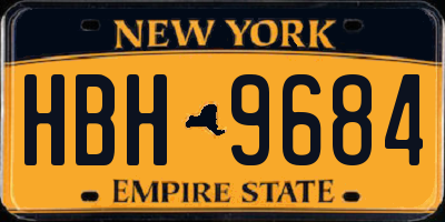 NY license plate HBH9684