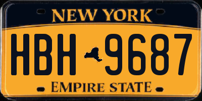 NY license plate HBH9687