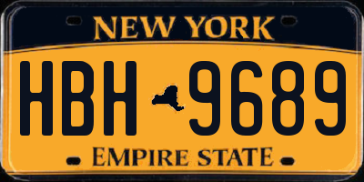 NY license plate HBH9689