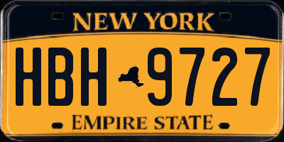 NY license plate HBH9727