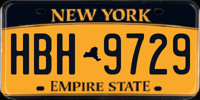 NY license plate HBH9729