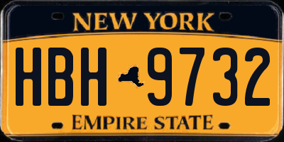 NY license plate HBH9732