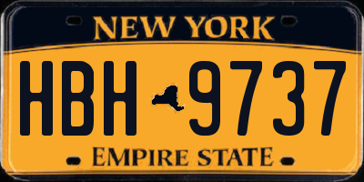 NY license plate HBH9737