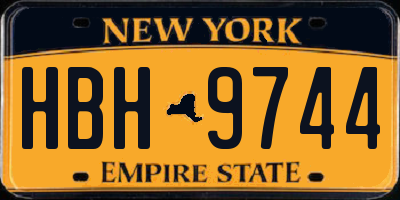 NY license plate HBH9744