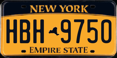 NY license plate HBH9750
