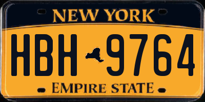 NY license plate HBH9764