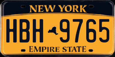 NY license plate HBH9765