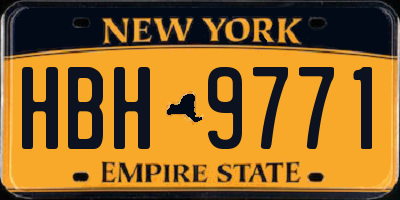 NY license plate HBH9771
