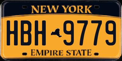NY license plate HBH9779