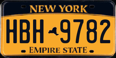 NY license plate HBH9782
