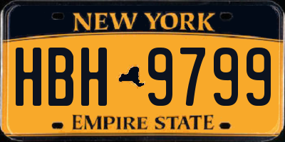 NY license plate HBH9799