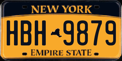 NY license plate HBH9879