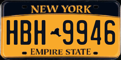 NY license plate HBH9946