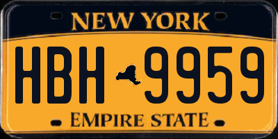 NY license plate HBH9959