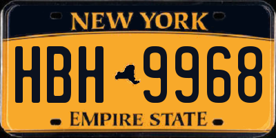 NY license plate HBH9968