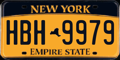 NY license plate HBH9979