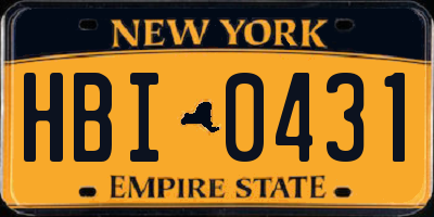 NY license plate HBI0431