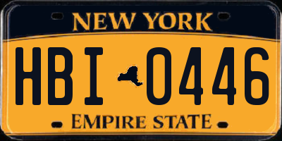 NY license plate HBI0446