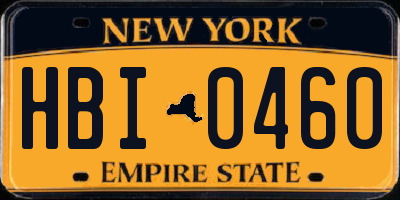 NY license plate HBI0460