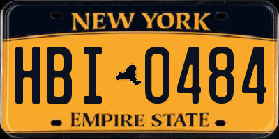 NY license plate HBI0484