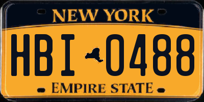 NY license plate HBI0488
