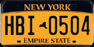 NY license plate HBI0504
