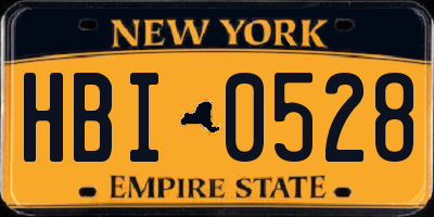 NY license plate HBI0528