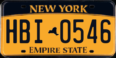 NY license plate HBI0546